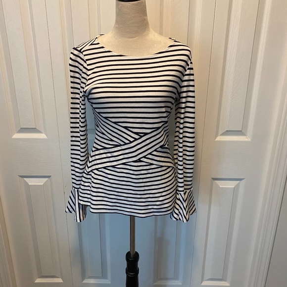 ECI Striped Top With Flare Sleeves - Picture 1 of 6